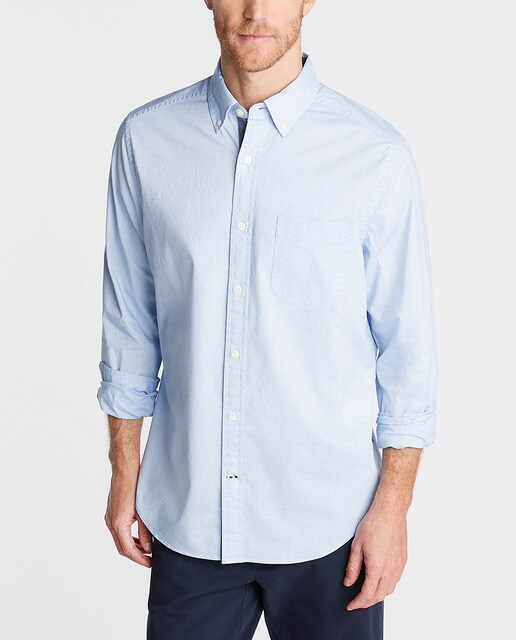 Camisa de hombre Nautica classic lisa azul