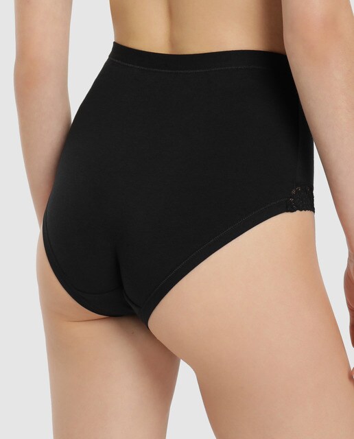 Cueca maxi de algodão lisa