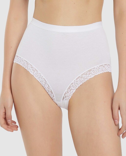 Cueca maxi de algodão lisa