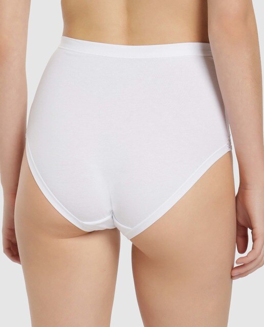 Cueca maxi de algodão lisa