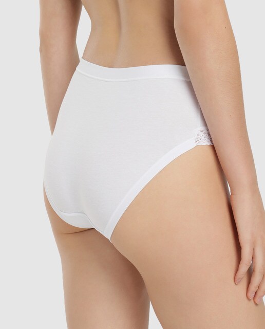 Cueca midi de algodão lisa