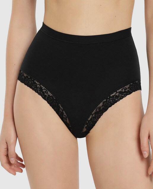 Cueca maxi de algodão lisa
