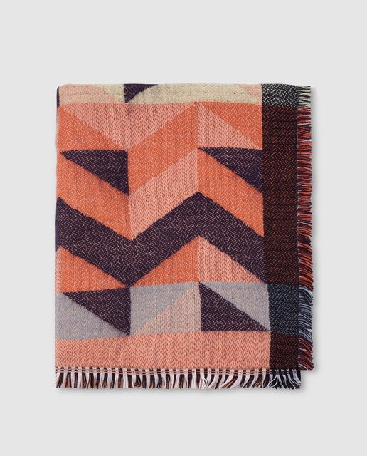 Maxi bufanda Jo & Mr. Joe en naranja con estampado color block