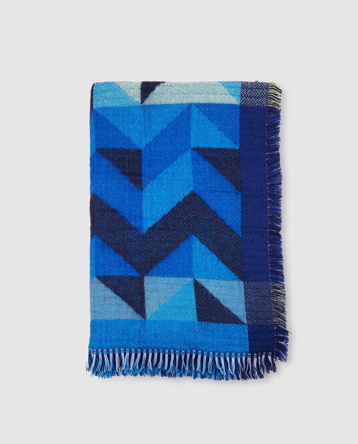 Maxi bufanda Jo & Mr. Joe en azul con estampado color block