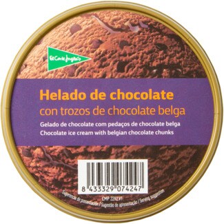 El Corte Inglés Gelado de Chocolate com Pedaços de Chocolate Belga embalagem 500 ml