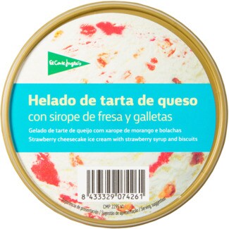 El Corte Inglés Gelado de Tarte de Queijo com Xarope de Morango e Bolachas embalagem 500 ml