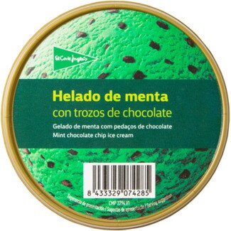 El Corte Inglés Gelado de Menta com Pedaços de Chocolate embalagem 500 ml
