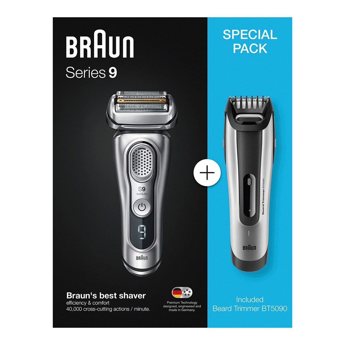 Afeitadora Braun 9350 VS con Recortadora BT 5090 · Hipercor