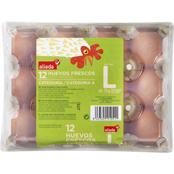 Aliada Ovos Classe L 63-73g embalagem 12 unidades