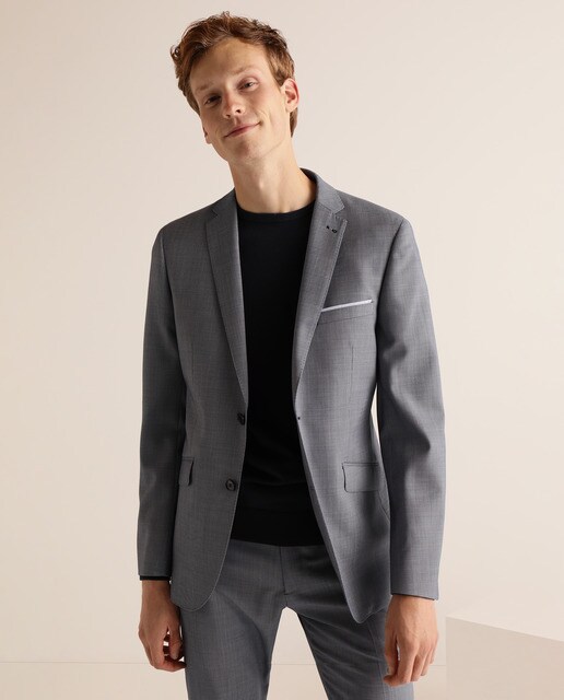 Casaco de fato regular de homem azul