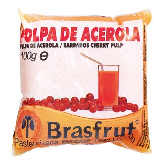 Brasfrut Polpa de Acerola Integral Congelada embalagem 100 g
