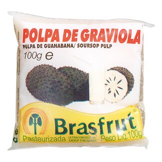 Brasfrut Polpa de Graviola Integral Congelada embalagem 100 g