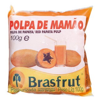 Brasfrut Polpa de Mamão Integral Congelada embalagem 100 g
