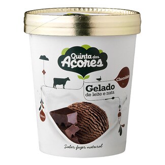 Quinta dos Açores Gelado de Chocolate, Leite e Nata embalagem 500 ml