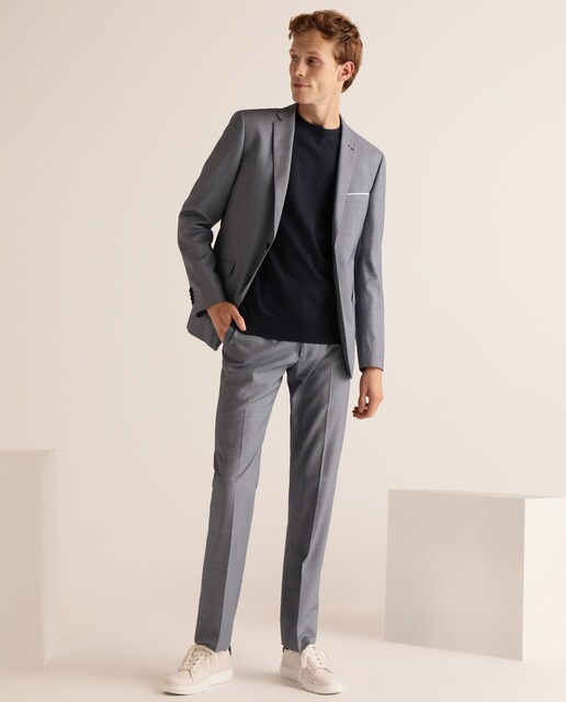 Casaco de fato regular de homem azul