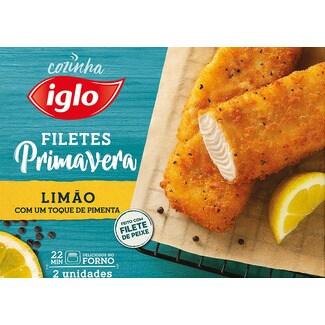 Iglo 2 Filetes Primavera de Limão com Pimenta embalagem 225 g