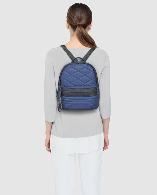 Mochila de mulher Torrens acolchoada azul-marinho com bolsos exteriores