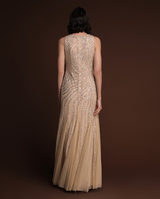 Vestido largo sirena pedrería