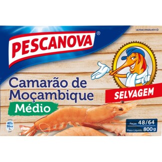 Pescanova Camarão de Moçambique Selvagem Médio 48/64 Unidades embalagem 800 g