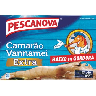 Pescanova Camarão Vannamei 24/40 embalagem 800 g
