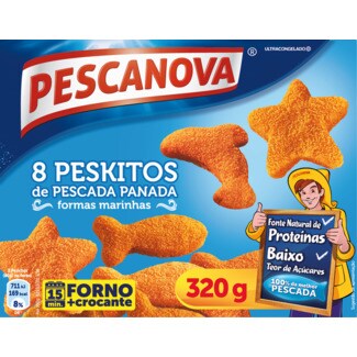 Pescanova Peskitos de Pescada Panada 8 Unidades embalagem 320 g