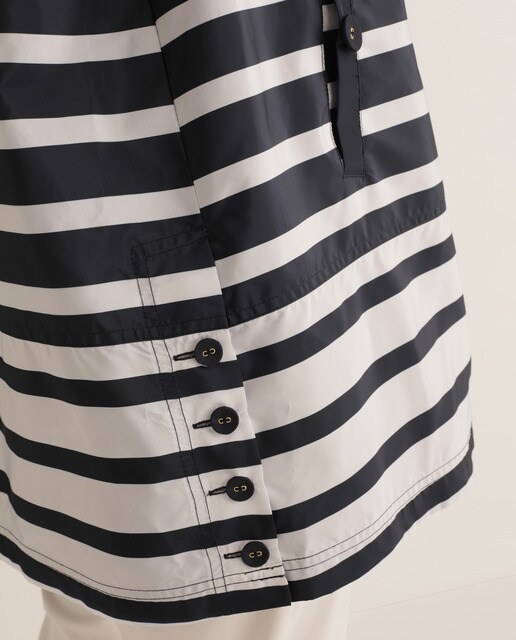 Parka de mujer talla grande con rayas marineras
