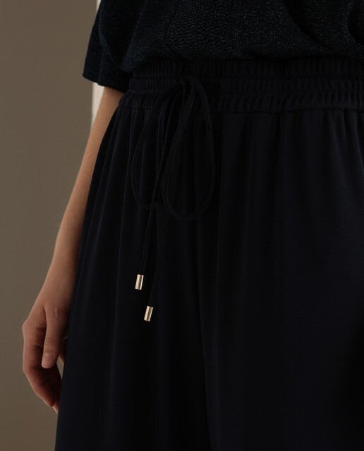 Pantalón fluido de mujer talla grande con cintura elástica