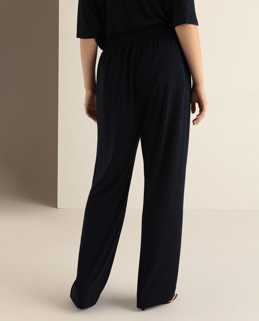 Pantalón fluido de mujer talla grande con cintura elástica
