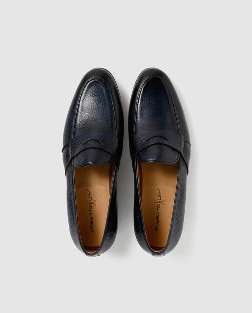 Mocasines de hombre Roberto Ley de piel en color azul