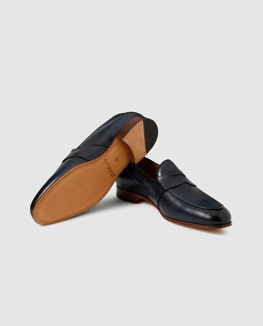 Mocasines de hombre Roberto Ley de piel en color azul