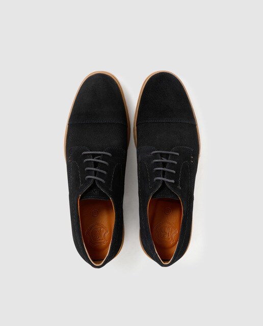 Zapatos de cordones de hombre Dustin de piel en color azul marino