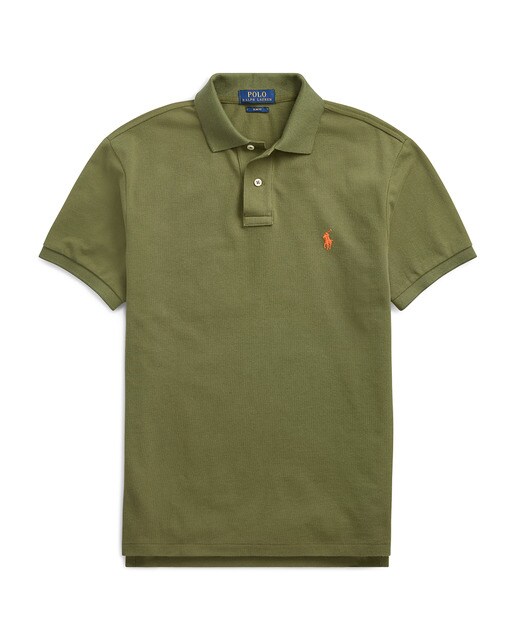 Pólo piqué de homem Polo Ralph Lauren regular caqui de manga curta