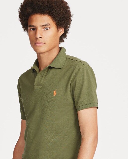 Pólo piqué de homem Polo Ralph Lauren regular caqui de manga curta