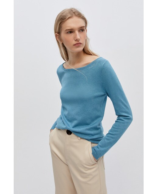 Jersey de mujer liso cuello barco
