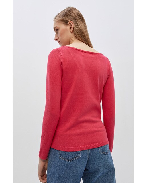 Jersey de mujer liso cuello barco