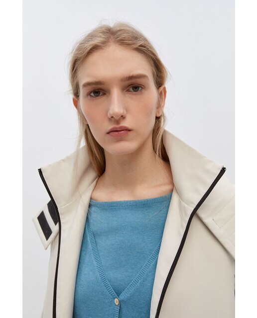Chaqueta de punto de mujer lisa cuello pico