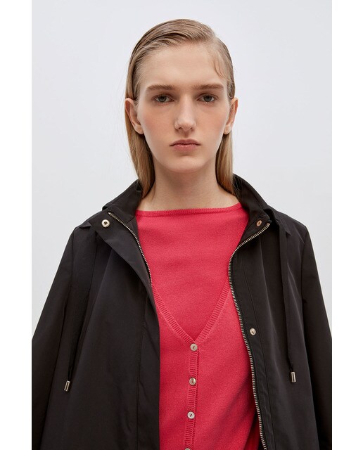 Chaqueta de punto de mujer lisa cuello pico