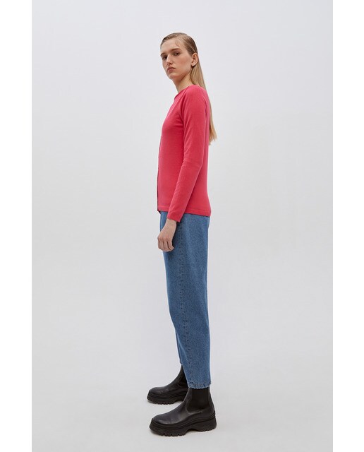 Chaqueta de punto de mujer lisa cuello pico