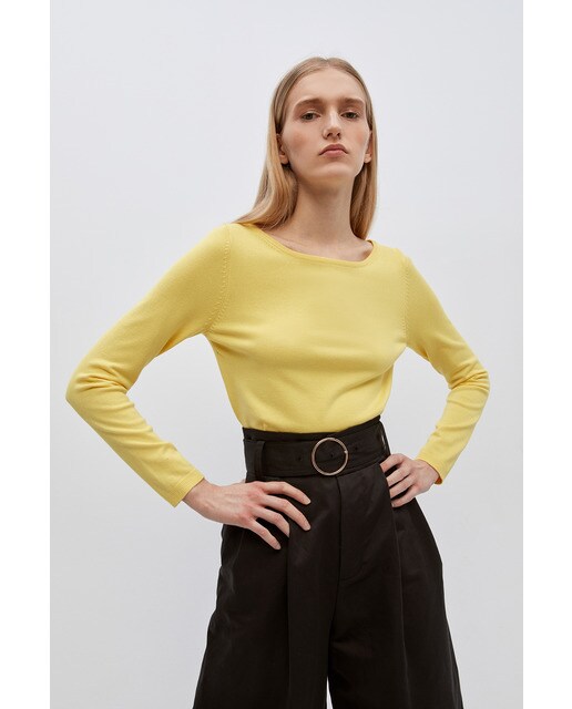 Jersey de mujer liso cuello barco