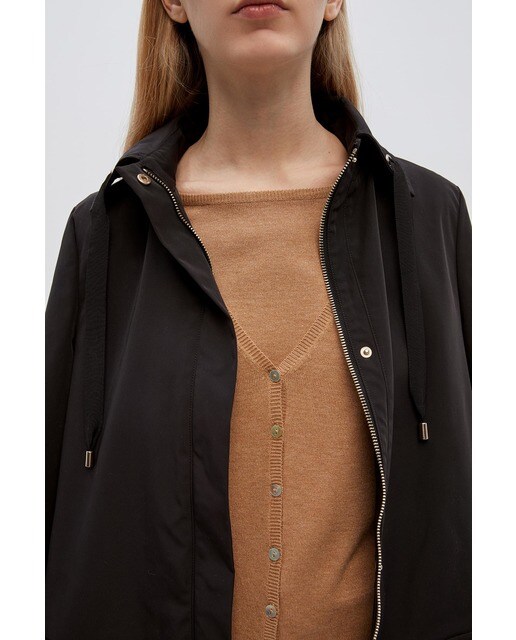Chaqueta de punto de mujer lisa cuello pico