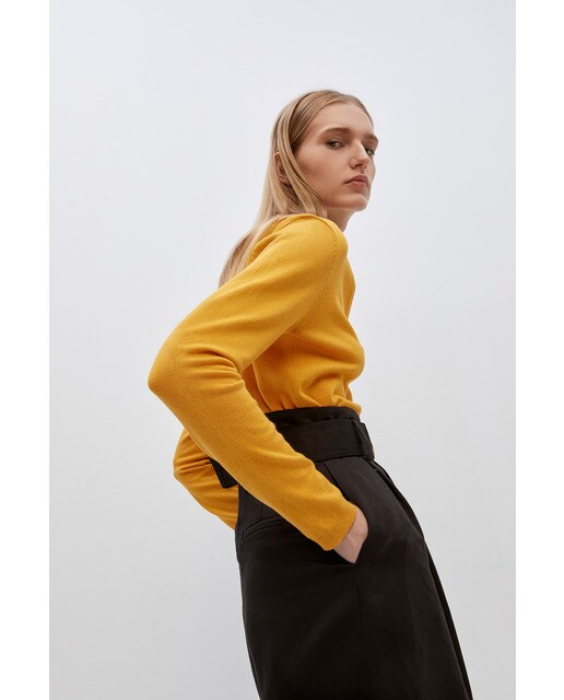 Chaqueta de punto de mujer lisa cuello pico