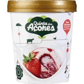 Quinta dos Açores Gelado de Nata e Morango embalagem 500 ml