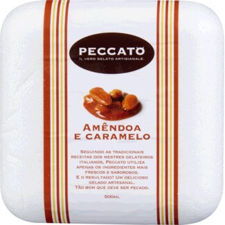 Peccato Gelado de Amêndoa e Caramelo embalagem 500 ml