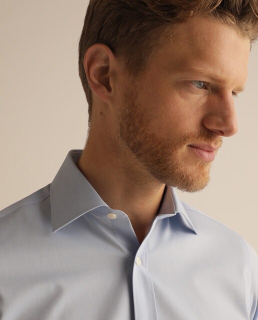 Camisa Non Iron de hombre Emidio Tucci classic lisa azul