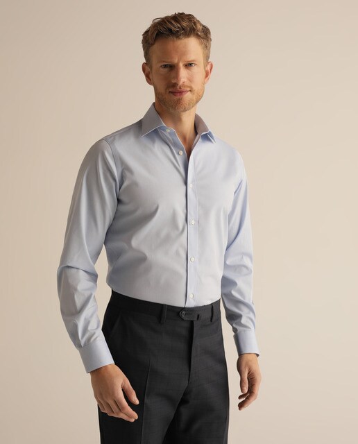 Camisa Non Iron de hombre Emidio Tucci classic lisa azul