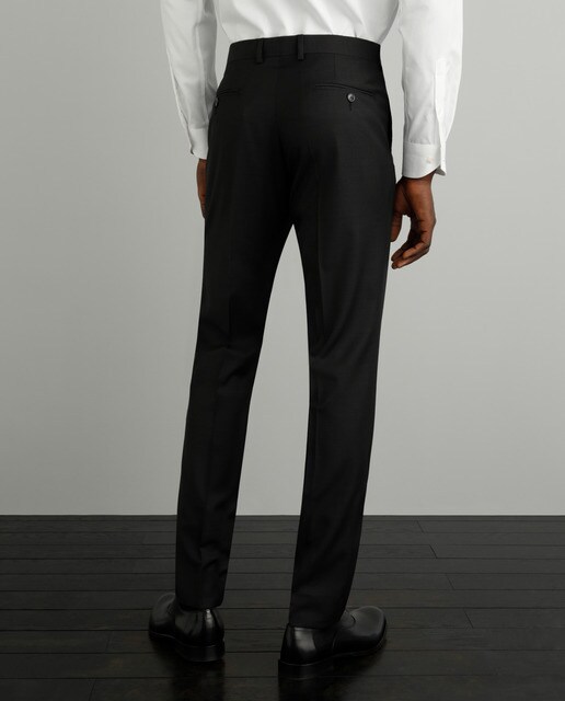 Traje de hombre Ceremonia regular liso negro