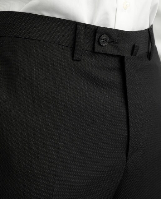 Traje de hombre Ceremonia regular liso negro