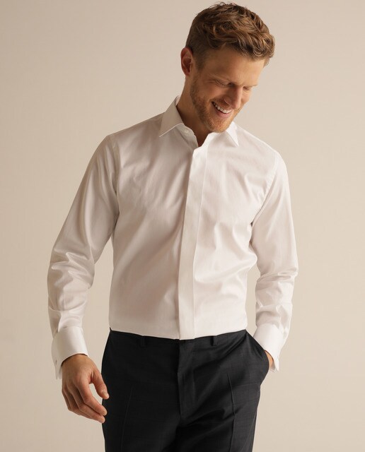 Camisa de hombre Emidio Tucci classic lisa blanca