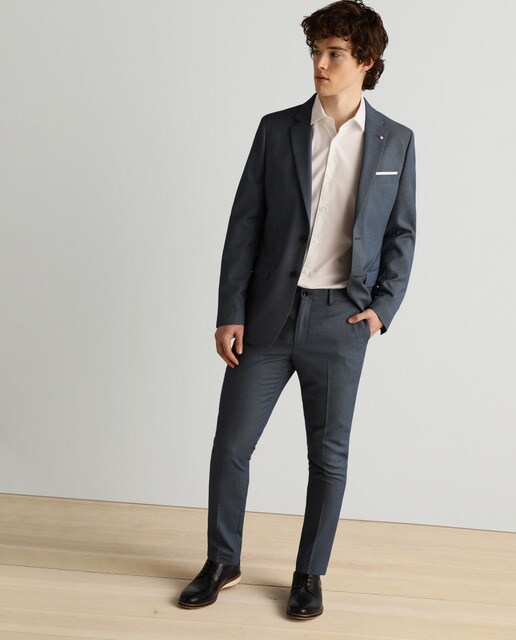 Pantalón de traje de hombre slim azul