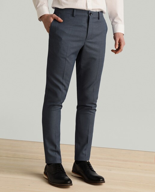 Pantalón de traje de hombre slim azul